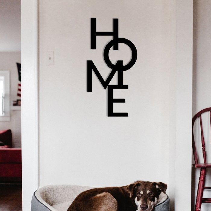 Wallity Home 5 Escultura de Pared de Metal Negra